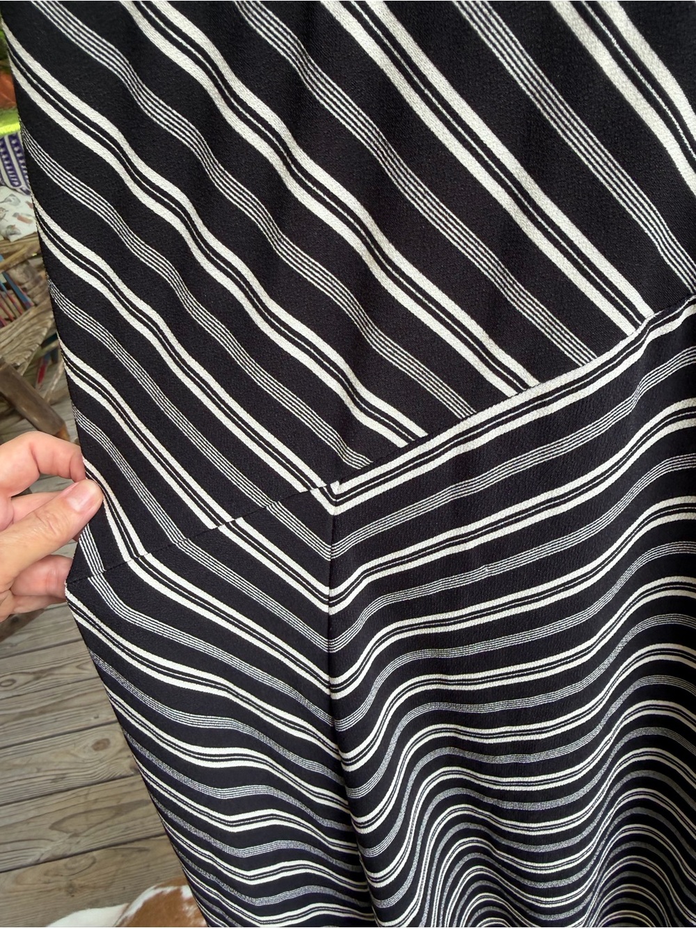 Banana Republic Black and White Striped Midi Dress - Picture 5 of 9